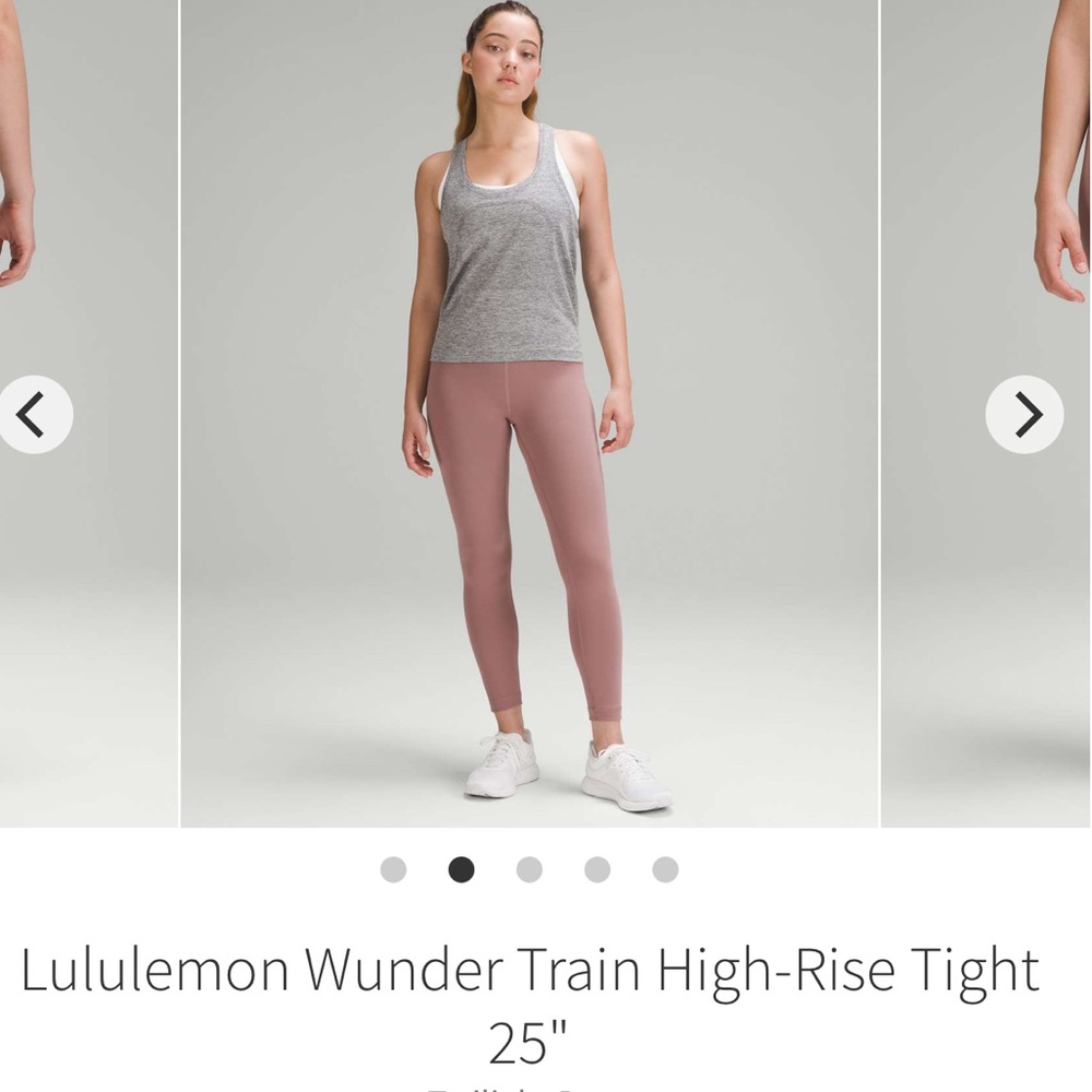 Lululemon Twilight Rose Color Leggings with Black Tote
